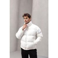 Harjo Etnik Desen Yüksek Yaka Şişme Erkek Mont - Ekru