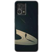 Potkal Hediye Fabrikası Oppo Reno 7 4G Kılıf HD Desen Baskılı Arka Kapak - Space Planet