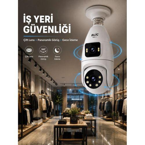 Wi-fi Çift Lens Ampul Kamera  Akıllı Ev Güvenliği