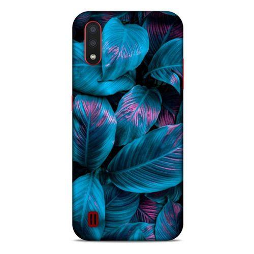 Samsung Galaxy A01 Uyumlu Kılıf Mavi Delisi (48) Bumper Kılıf Yaprak