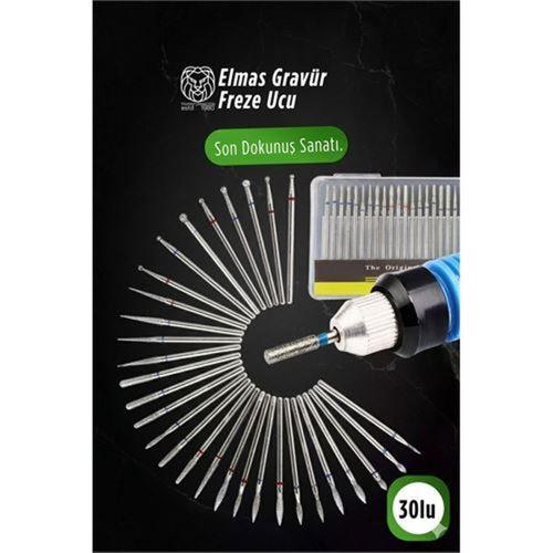 30'lu Elmas Gravür Freze Ucu Seti | Dre mel Uyumlu Metal Cam Ahşap İşleme 722925
