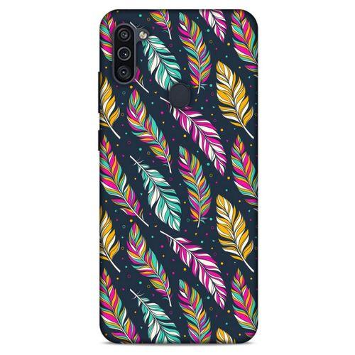 Samsung Galaxy M11 Kılıf Desenli Özel Seri Tüyler (13) Silikon Kap