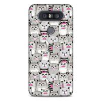 Lopard LG K41S - K51S Uyumlu Kılıf Kediler (32) Soft Silikon Kılıf Pembe Burun