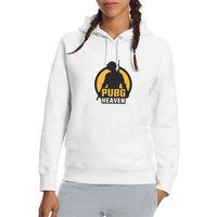 Pubg Heaven Baskılı Beyaz Kadın Kapşonlu Sweatshirt