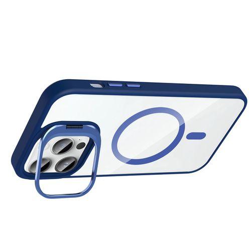 Apple iPhone 14 Pro Max Kılıf Standlı ve Kamera Lens Hediyeli M-Safe Şarj Özellikli Zore Etro Kapak