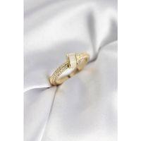 Zirkon Taşlı Sedefli Gold Renk Kadın Yüzük