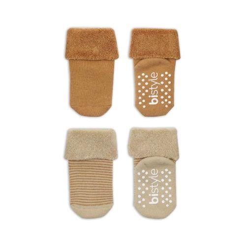 Bistyle Çemberli Kaymaz Havlu Soket Çorap 2'Li BS10503 Bej-Hardal