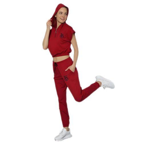 Bayan VS Baskılı Krop Kapüşonlu Eşofman Takımı   -  (5609)