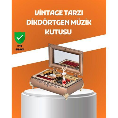 Müzikli Balerin Figürlü Takı Kutusu Piyano Desenli Dekoratif