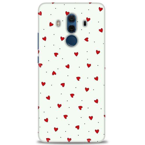 Huawei Mate 10 Pro Kılıf HD Baskılı Kılıf - Mini Mini Kalpler + Tam Ekran Koruyucu