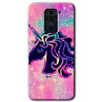 MRCİLETİSİM Xiaomi Redmi Note 9 Kılıf HD Desen Baskılı Arka Kapak + Temperli Cam - Unicorn Kristal
