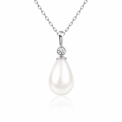 Gümüş Damla İnci Bayan Kolye
