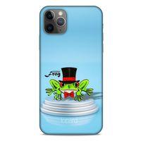 Apple Iphone 11 Pro Max Kılıf FunnyMaX (7) Telefon Kılıfı Açık Mavi Kurbağa