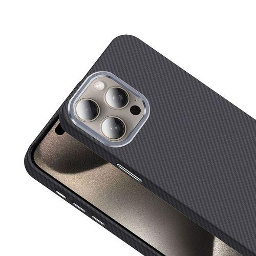 Apple iPhone 15 Pro Kılıf M-safe Şarj Özellikli Karbon Fiber Görünümlü Zore Gros Kapak