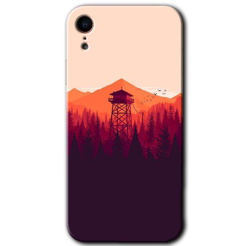 MRCİLETİSİM iPhone XR Kılıf Baskılı Kapak - Gözlem Kulesi + 5D Tam Kaplayan Cam