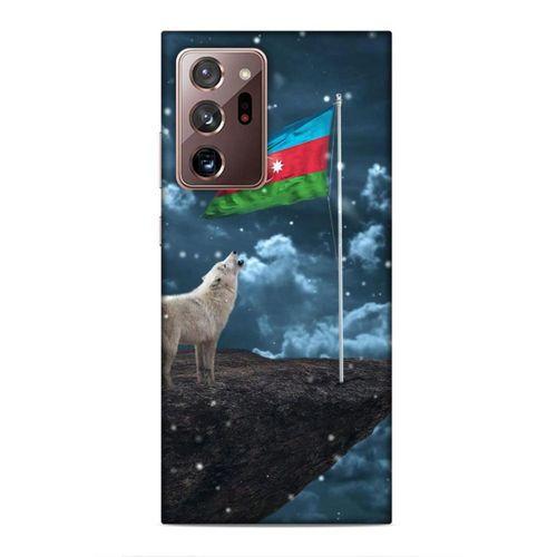 Samsung Galaxy Note 20 Ultra Uyumlu Kılıf Azarbaijan (25) Antişok Kapak Kurt Bayrak