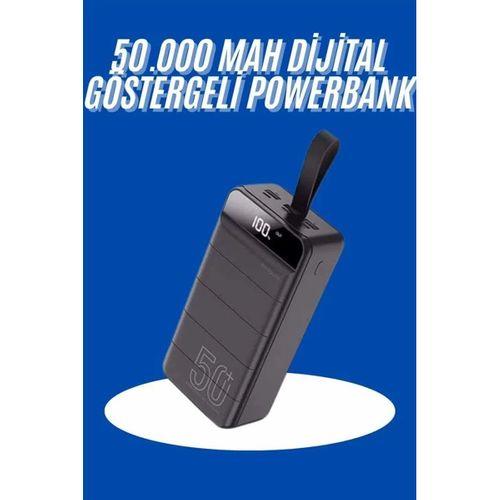 Powerbank 50.000 Mah Dijital Göstergeli Taşınabilir 4 Portlu Hızlı Powerbank