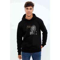 Shakira Baskılı Siyah Erkek Kapşonlu Sweatshirt