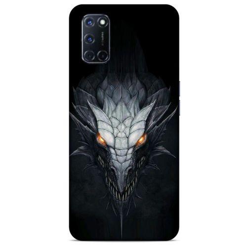 Oppo A92 Kılıf Dragons (13) Silikon Kap Gri Ejderha