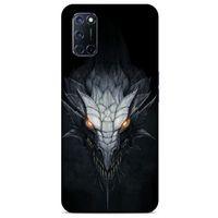 Oppo A92 Kılıf Dragons (13) Silikon Kap Gri Ejderha