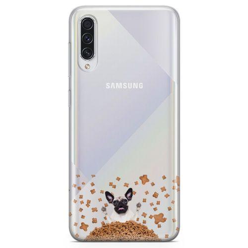 Samsung Galaxy A70s Kılıf Köpek Maması Pug Arka Kapak Koruma Desenli Full Koruyucu