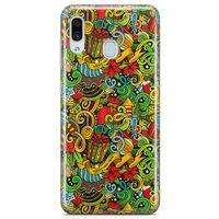 Samsung Galaxy A30 Kılıf Doodle Happy New Year Arka Kapak Koruma Desenli Full Koruyucu