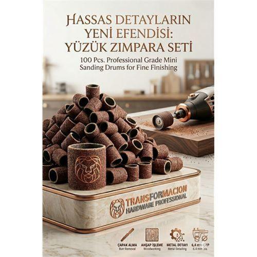 100 Adet 6.4mm Yüzük Zımpara Seti | Detay İşleme & Çapak Alma 723048