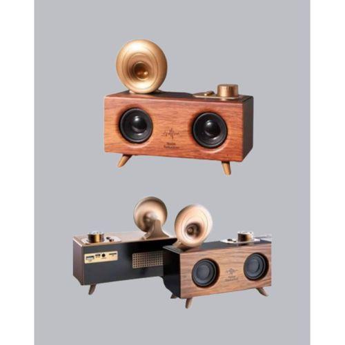 Nostaljik Gramofon Bluetooth Hoparlör – FM Radyo + USB + SD Kart Destekli
