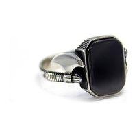 925 Ayar Gümüş Balta Model Oniks  Taşlı Yüzük