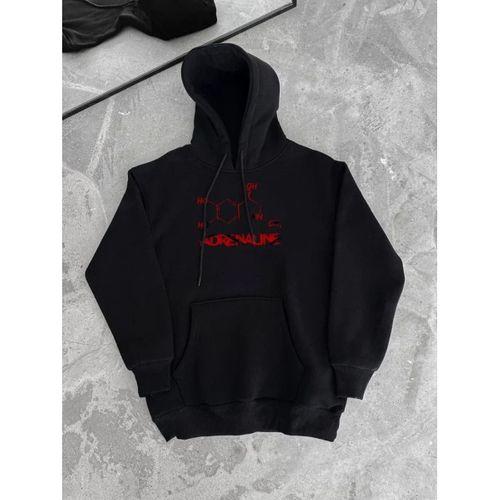 Kışlık Uzun Kol Kapüşonlu SweatShirt - Siyah