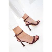 Jowin Bordo Rugan Topuklu Bilekten Kemerli Ayakkabı