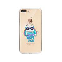 iPhone 8 Plus Funny Cat Lens Korumalı Şeffaf Telefon Kılıfı