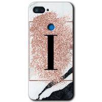 Xiaomi Mi 8 Lite Kılıf HD Desen Baskılı Arka Kapak - Pembe Mermer Desenli I Harfi
