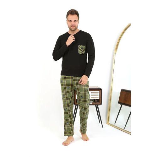 Erkek Uzun Kol Penye Siyah Pijama Takımı