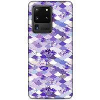 Samsung Galaxy S20 Ultra Kılıf Pastel Renkler (15) Antişok Kılıf Mor Beyaz