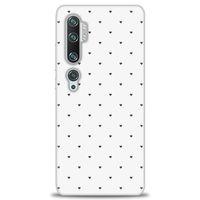 Xiaomi Mi Note 10 Kılıf HD Baskılı Kılıf - Minik Siyah Kalp + Tam Ekran Koruyucu