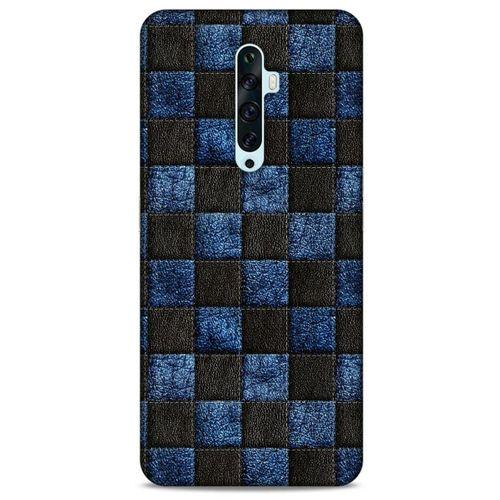 Oppo Reno 2z Kılıf Patchwork (9) Kılıf Siyah Mavi