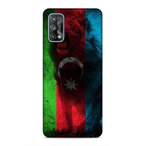 Realme 7 Pro Uyumlu Kılıf Azarbaijan (35) Fit Design Kılıf Bayrak Aslanlı
