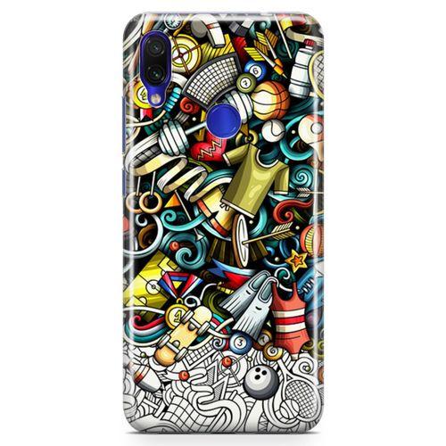 Xiaomi Redmi Note 7 Kılıf Fitness Doodle Arka Kapak Koruma Desenli Full Koruyucu