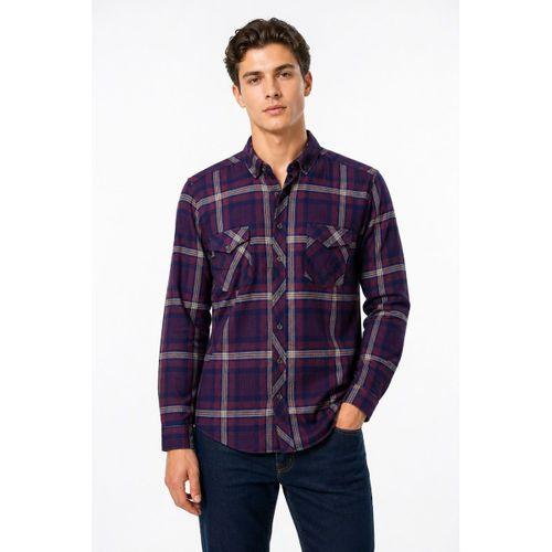Erkek Ekose Silim Fit Gömlek Çift Cepli BGL-ST05378
