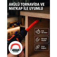 Esnek Bits Uç Seti 12 Parça Manyetik Adaptörlü Matkap Tornavida Aksesuarı