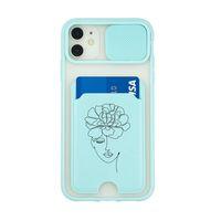 iPhone 11 Uyumlu Flower Women  Desenli Kamera Korumalı ve Kartlıklı Telefon Kılıfı