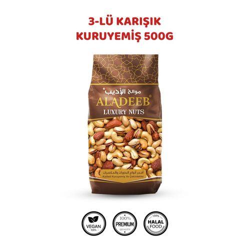 Fıstık Badem Kaju 3’lü Dengeli Karışık Kuruyemiş 500g Taze Kavrulmuş