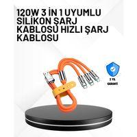 3’ü 1 Arada Kablo – 120w Hızlı Şarj Ve Veri Aktarımı Özellikli