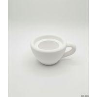 Beyaz Mini Dekoratif Fincan Şeklinde Saksı 6 Cm Masa Üstü Ofis Ev Dekoru