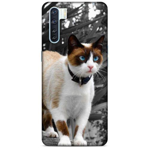 Lopard Oppo A91 Uyumlu Kılıf Kediler (43) Thin Fit Kılıf Beyaz Kedi