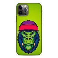 Lopard Apple iPhone 12 Pro Uyumlu Kılıf Tattoo's (46) Core Armor Kılıf Maymun Dövmesi