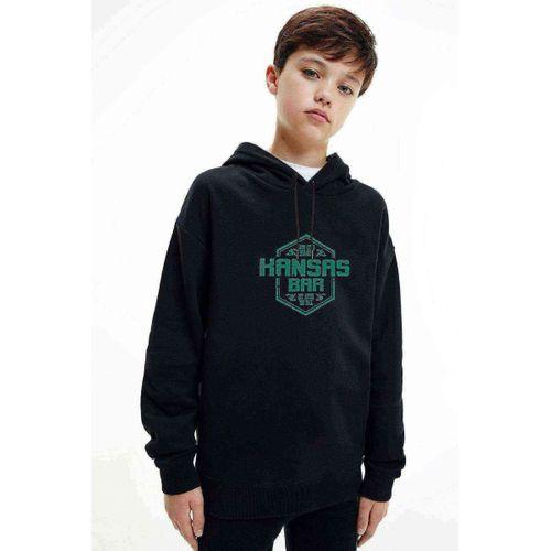 Altered Carbon Kansas BarBaskılı Unisex Çocuk Kapüşonlu Siyah Sweatshirt