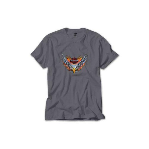 Harley Davidson Eagle Renkli Tişört Sarı Renkli