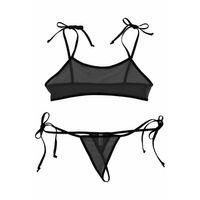 Büyük Beden Siyah Fantezi İç Giyim Sütyen Külot Takımı
